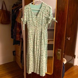 Pink blush maternity button up dress